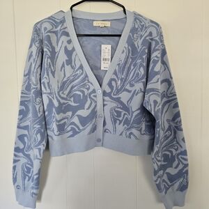 La Hearts Blue Patterned Cardigan